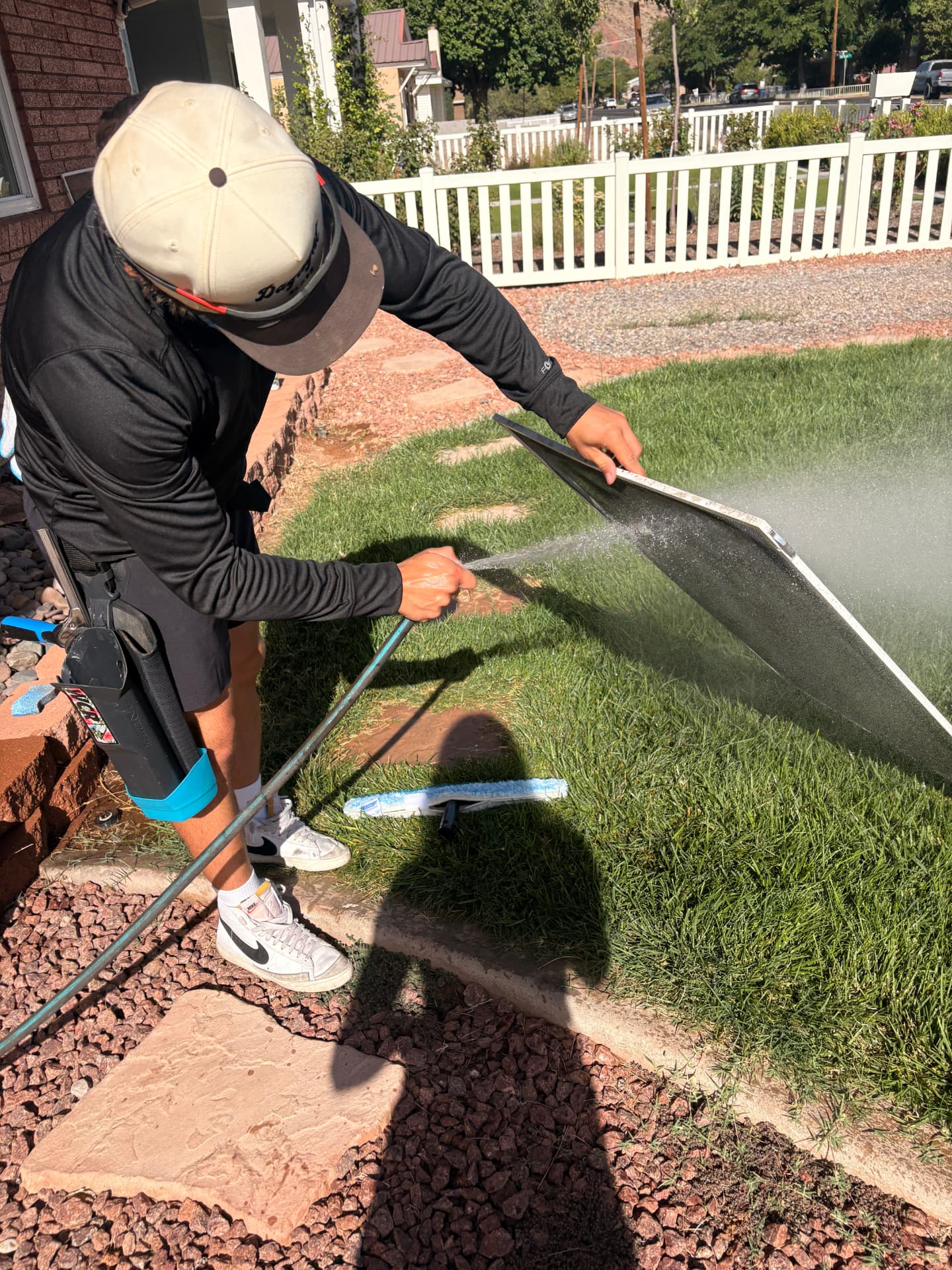 Screen wash & reinstall — before cleaning
