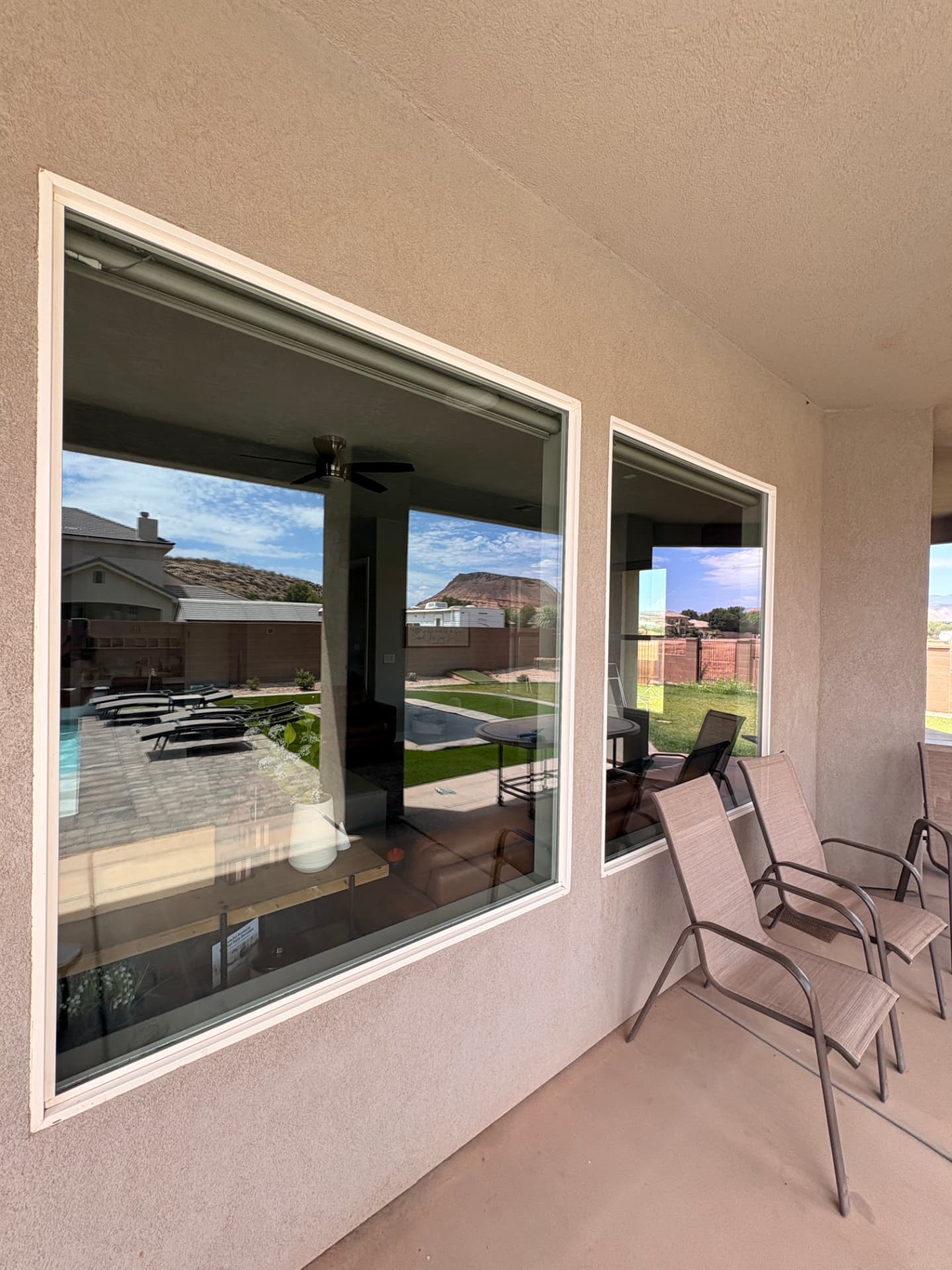 Residential picture window — after cleaning